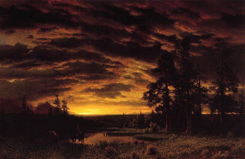 Albert Bierstadt Evening on the Prairie